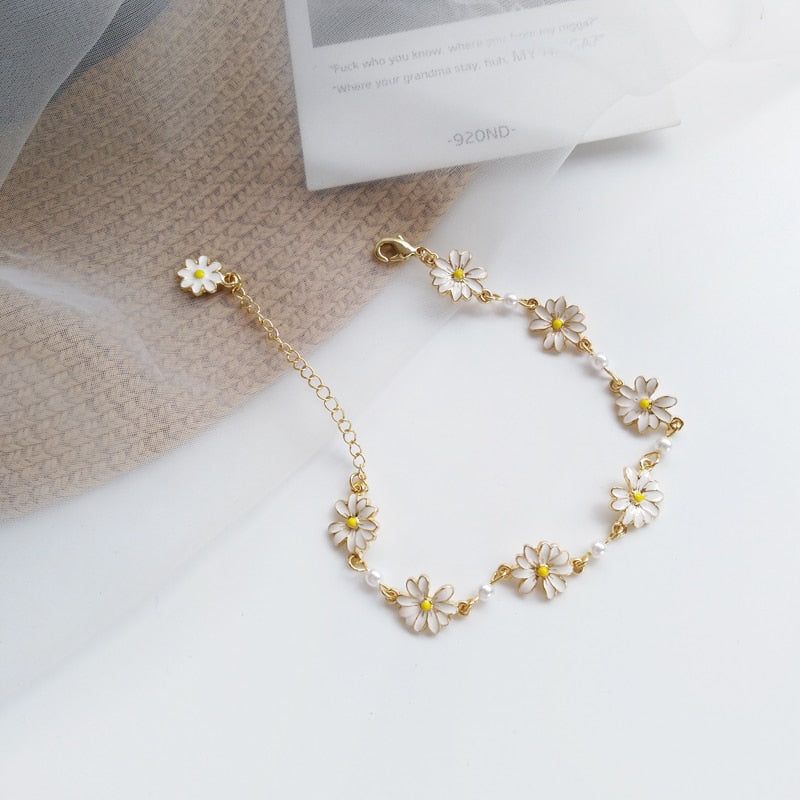 Sweet White Flowers Bracelets Necklaces Rings Earrings Charm Jewelry Set XOS0440 Touchy Style