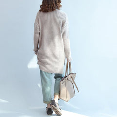 Thick warm woolen high neck sweater loose  fit casual long sleeve knitted sweaters NTP171028