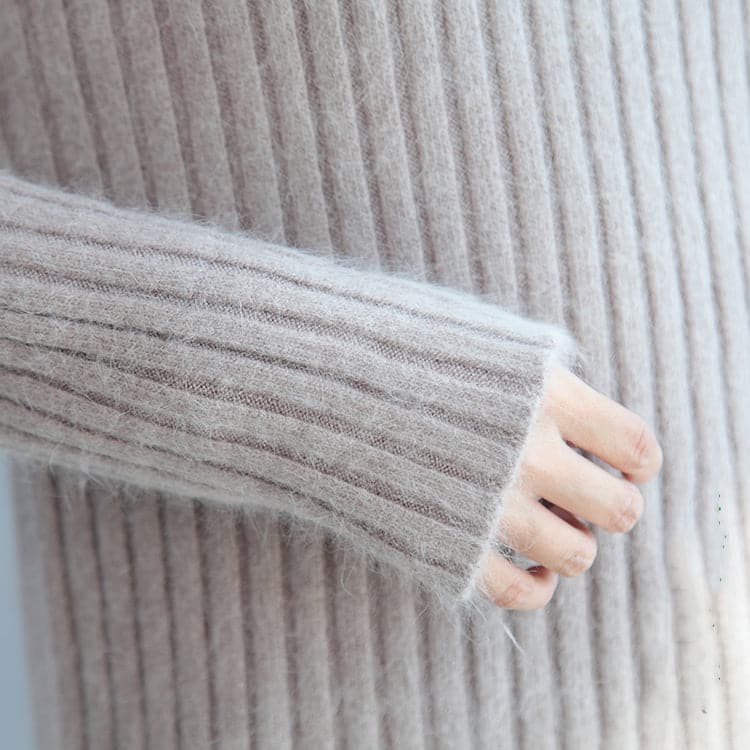 Thick warm woolen high neck sweater loose  fit casual long sleeve knitted sweaters NTP171028