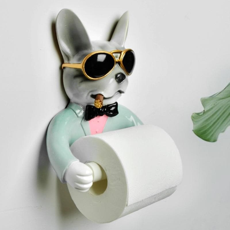 French Bulldog Paper Towel Holder Feajoy