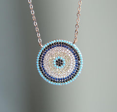 Turquoises Turkish Evil Eye Necklaces Charm Jewelry Touchy Style