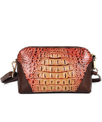 Unique Red Crocodile pattern Paitings Calf Leather Satchel Handbag ZPBAG-BGS220209