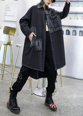 Unique asymmetric hem Fine outfit black Art women coats fall AT-CTS190923