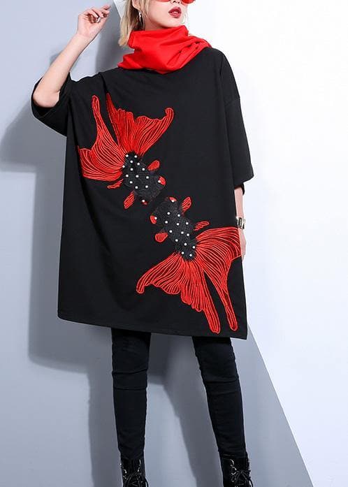 Unique black printing Cotton Wardrobes plus size Fabrics o neck European short Summer Dresses AT-SDM190411