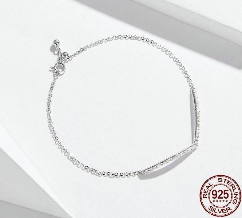 V Shape Geometric Silver Bracelet Necklace Charm Jewelry Touchy Style