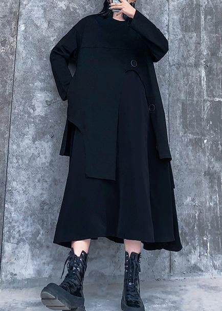 Vivid black cotton clothes Women Layered Traveling spring Dresses AT-AM-FDL200120