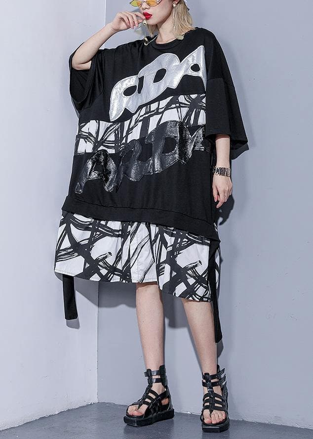 Vivid embroidery patchwork European Cotton dress black Dress summer AT-SDM190411