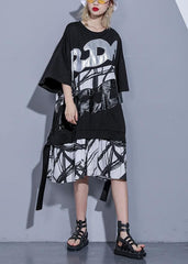 Vivid embroidery patchwork European Cotton dress black Dress summer AT-SDM190411