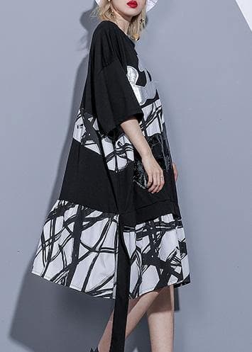 Vivid embroidery patchwork European Cotton dress black Dress summer AT-SDM190411