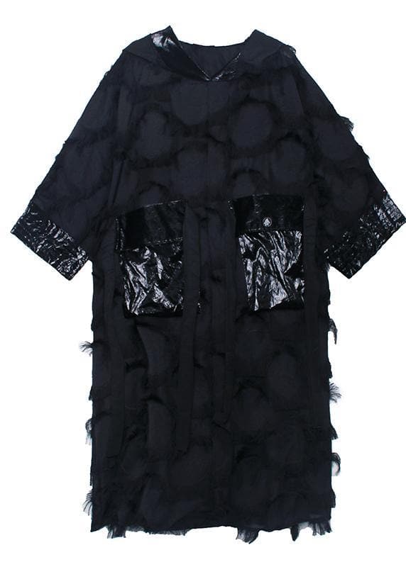 Vivid hooded tassel quilting clothes Outfits black Robe Dresses AT-FDL200909