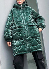 Warm oversize Jackets & Coats hooded coats green asymmetric drawstring hem women parka AT-DJK191203