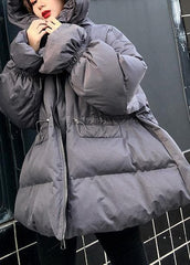 Warm plus size clothing Jackets & Coats winter coats gray hooded winter outwear AT-DJK191203