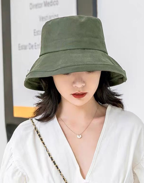 2022 Cute Yellow Cotton Flat Top Bucket Hat dylinoshop