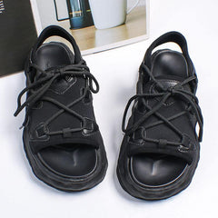 White Faux Leather Walking Sandals Cross Strap Water Sandals AT-LX210628