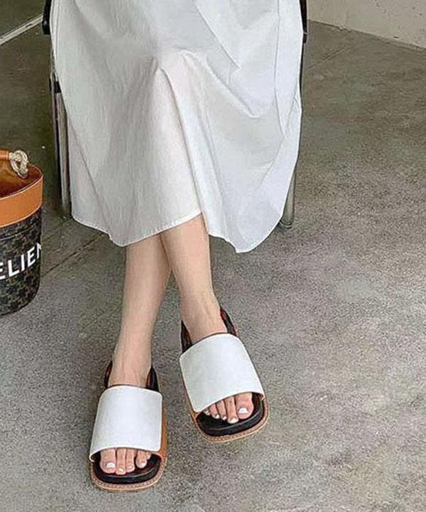 White Faux Leather best sandals for walking  Walking Sandals AT-LT210628