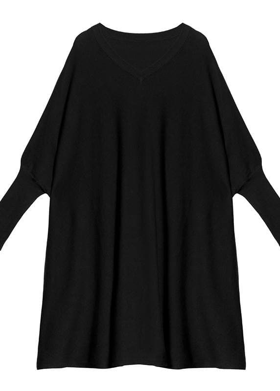 Winter v neck Batwing Sleeve Sweater weather Women chocolate Largo knitted dress AT-FDL201105