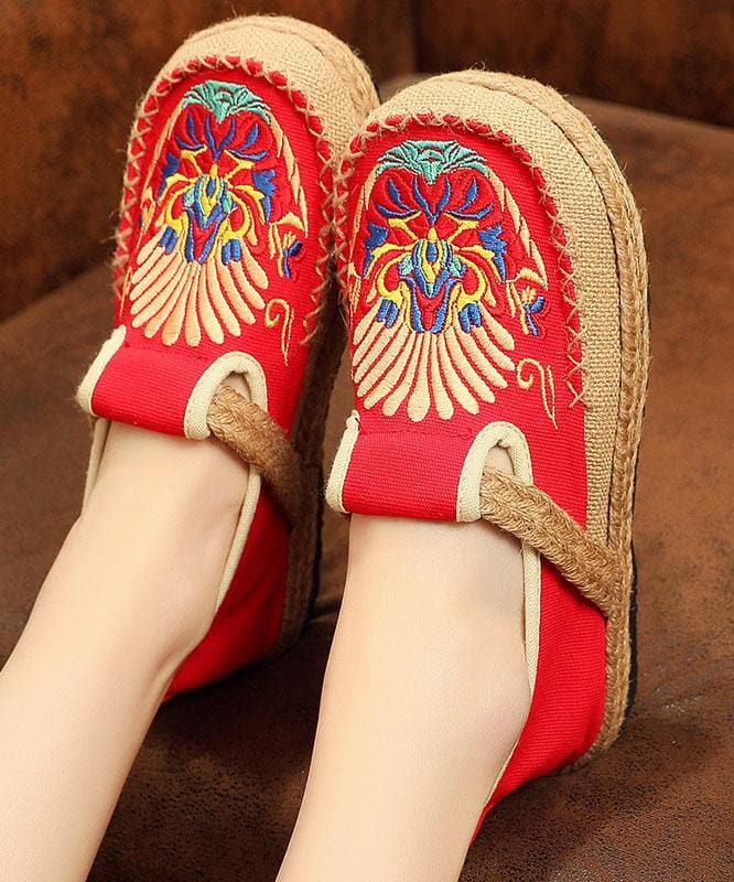 Women  Flats Black Embroideried Cotton Fabric Flats Shoes PDX210630