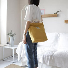 Women Design Casual Patchwork Large yellow Canvas Shoulder Bag BGS200801