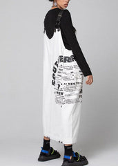 Women White Graphic denim drawstring Dresses Spring AT-FDL220111