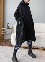 Women black Fine clothes Photography hooded zippered fall women coats AT-TCT201105