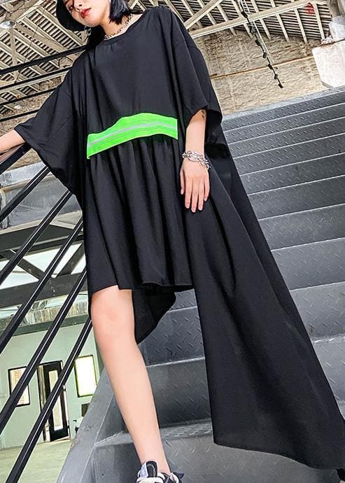 Women black clothes o neck asymmetric Art Dresses AT-SDM200723