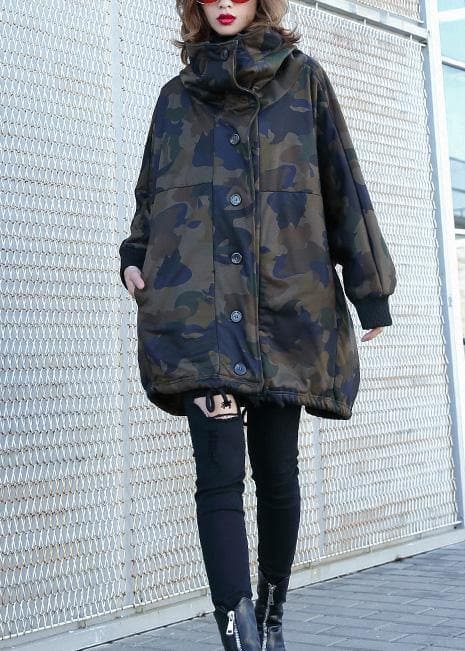 Women camouflage fine Coats Photography high neck Button Down fall coats AT-CTS201022