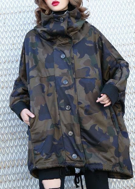 Women camouflage fine Coats Photography high neck Button Down fall coats AT-CTS201022