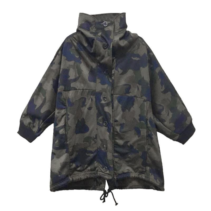 Women camouflage fine Coats Photography high neck Button Down fall coats AT-CTS201022