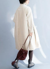 Women double breast Fine stand collar box coat beige Dresses jackets DJK191125