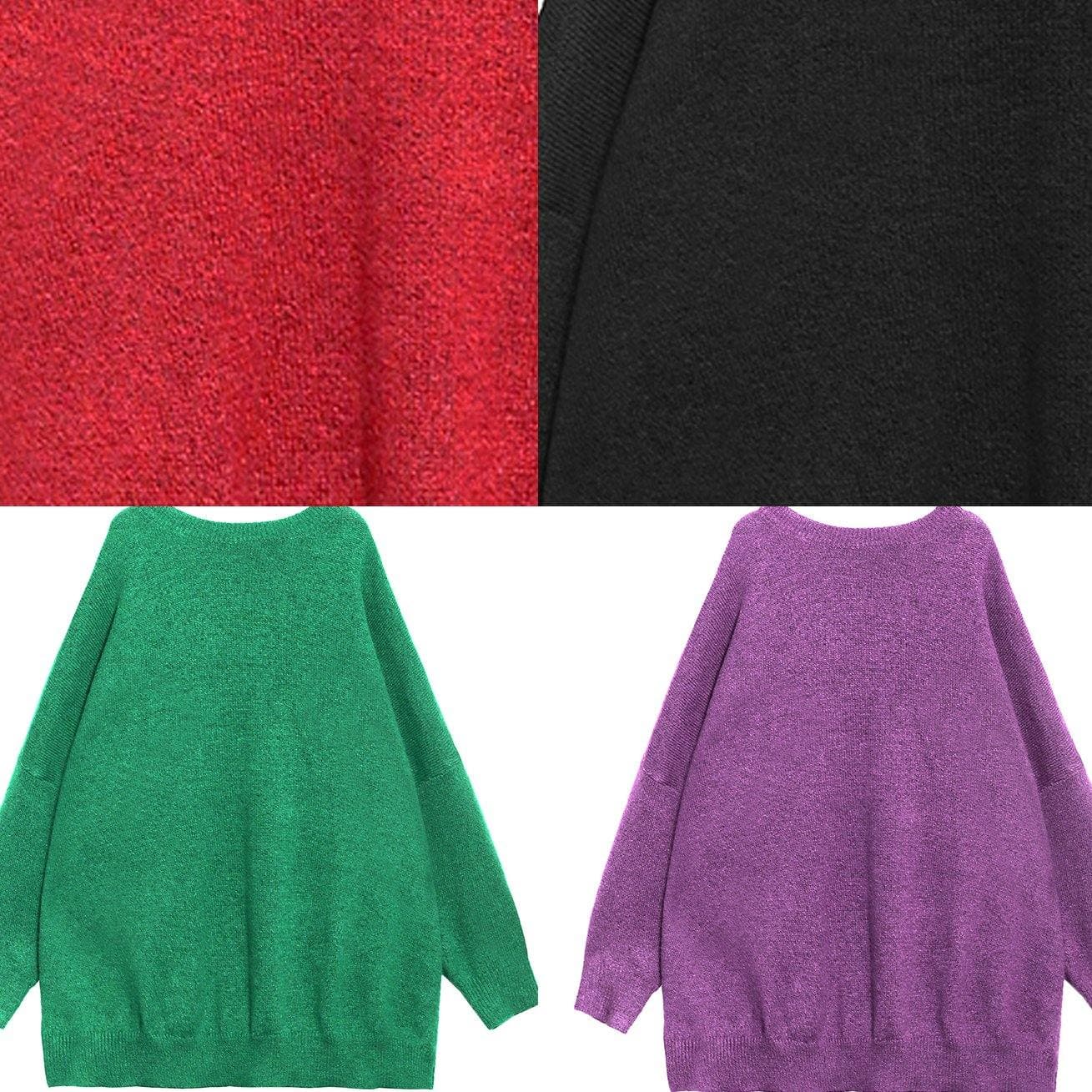 Women green knitted pullover o neck Batwing Sleeve casual knitted blouse AT-NTP201217