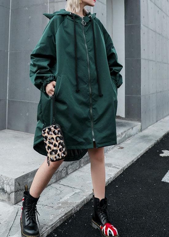 Women hooded Fine clothes green loose women coats fall AT-TCT190923