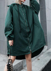 Women hooded Fine clothes green loose women coats fall AT-TCT190923