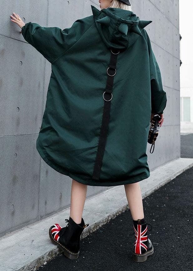 Women hooded Fine clothes green loose women coats fall AT-TCT190923