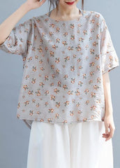 Women o neck Bow clothes For Women Shape gray floral blouse STP200725