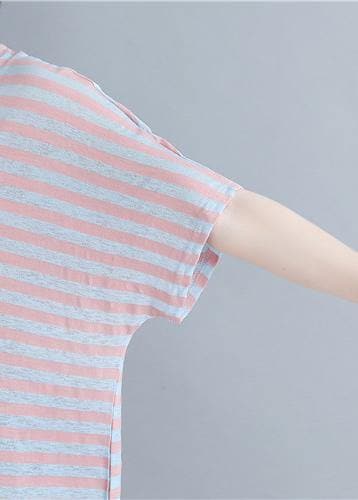 Women o neck cotton summer Inspiration red striped shirt STP200409