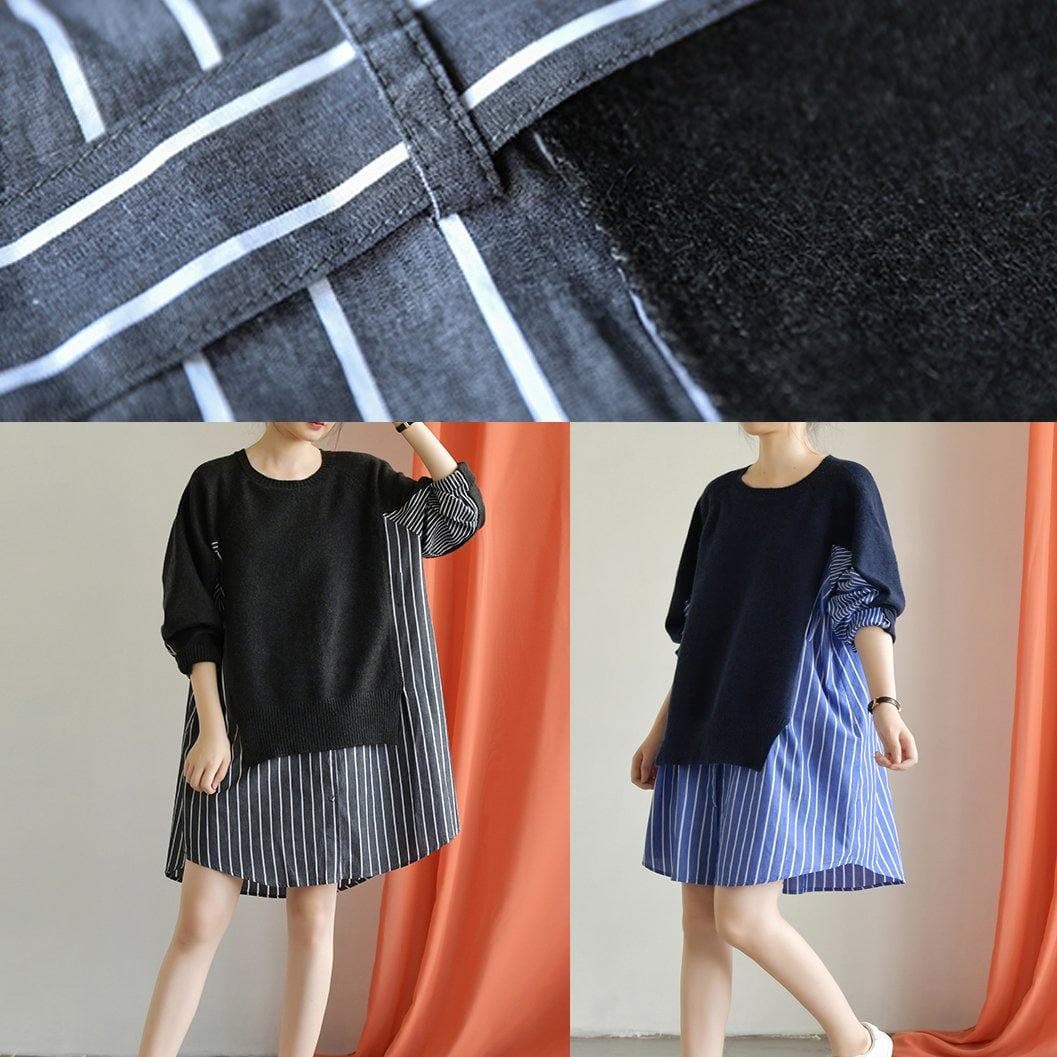 Women patchwork Cotton dress Wardrobes black Dress fall FDM190827