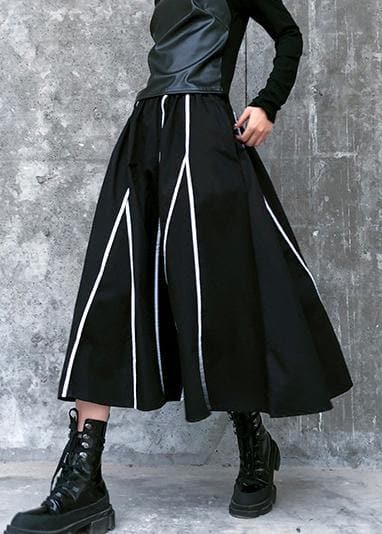 Women's Retro skirt high waist large black striped skirt new AT-SKTS201228