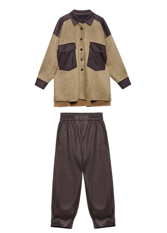 Women's autumn fashion tooling retro jacket and pants two-piece AT-FDL201105