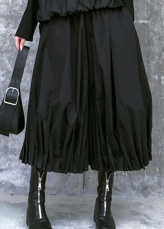 Women's baggy pleated wide leg pants high waist black casual pants AT-LPTS201228