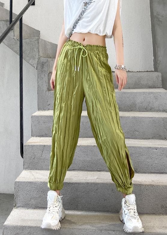 Women's casual trousers summer green thin section loose  thin harem beam feet pants AT-LPTS200623