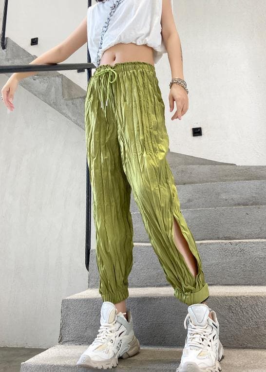 Women's casual trousers summer green thin section loose  thin harem beam feet pants AT-LPTS200623