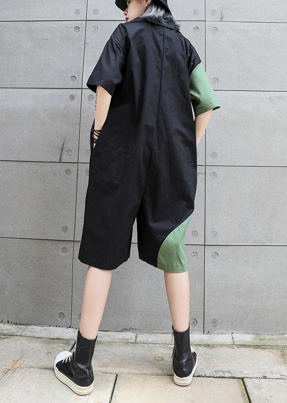 Women's summer patchwork jumpsuit loose ming harem pants dylinoshop