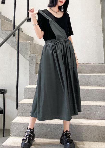 Women's summer plus size casual fashion unilateral strap skirt skirt + T-shirt two-piece suit AT-SDM200623