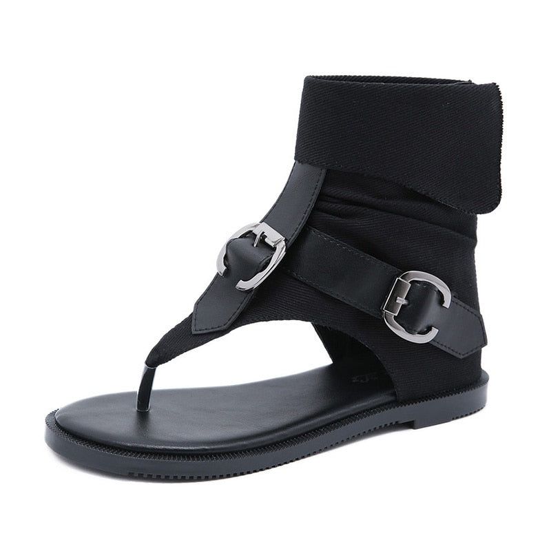 Women's Casual Shoes GCSF0552 Fashion Buckle Flat Sandal Rome Style Touchy Style