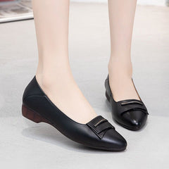 Women's Casual Shoes GCSZXC09 Flats Pointed Toe Leather Boat Touchy Style