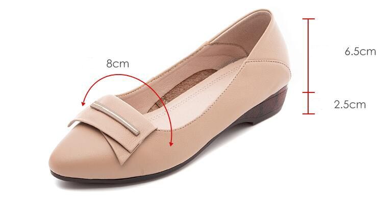 Women's Casual Shoes GCSZXC09 Flats Pointed Toe Leather Boat Touchy Style