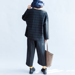 Woolen striped suits cotton tops and pants office dresses two pieces-fall LTP171028