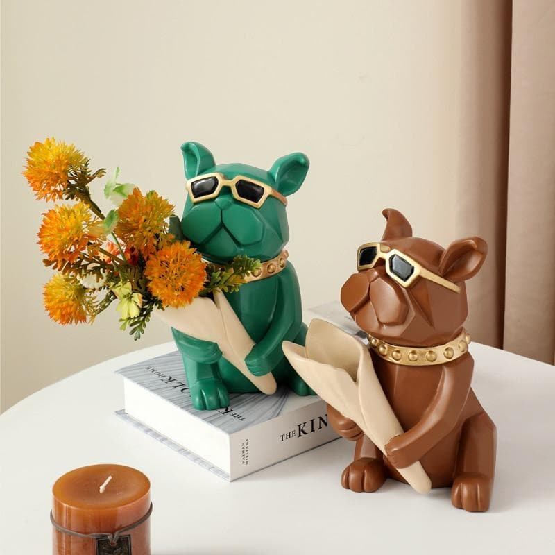 Cool Bulldog Statue Vase dylinoshop