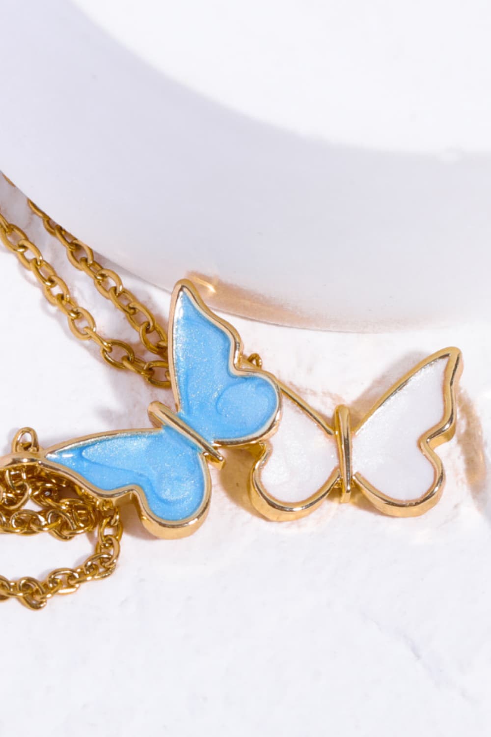 Butterfly Pendant Copper 14K Gold-Plated Necklace dylinoshop