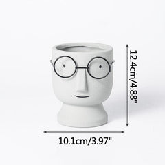 Glasses Boy Plant Pot feajoy